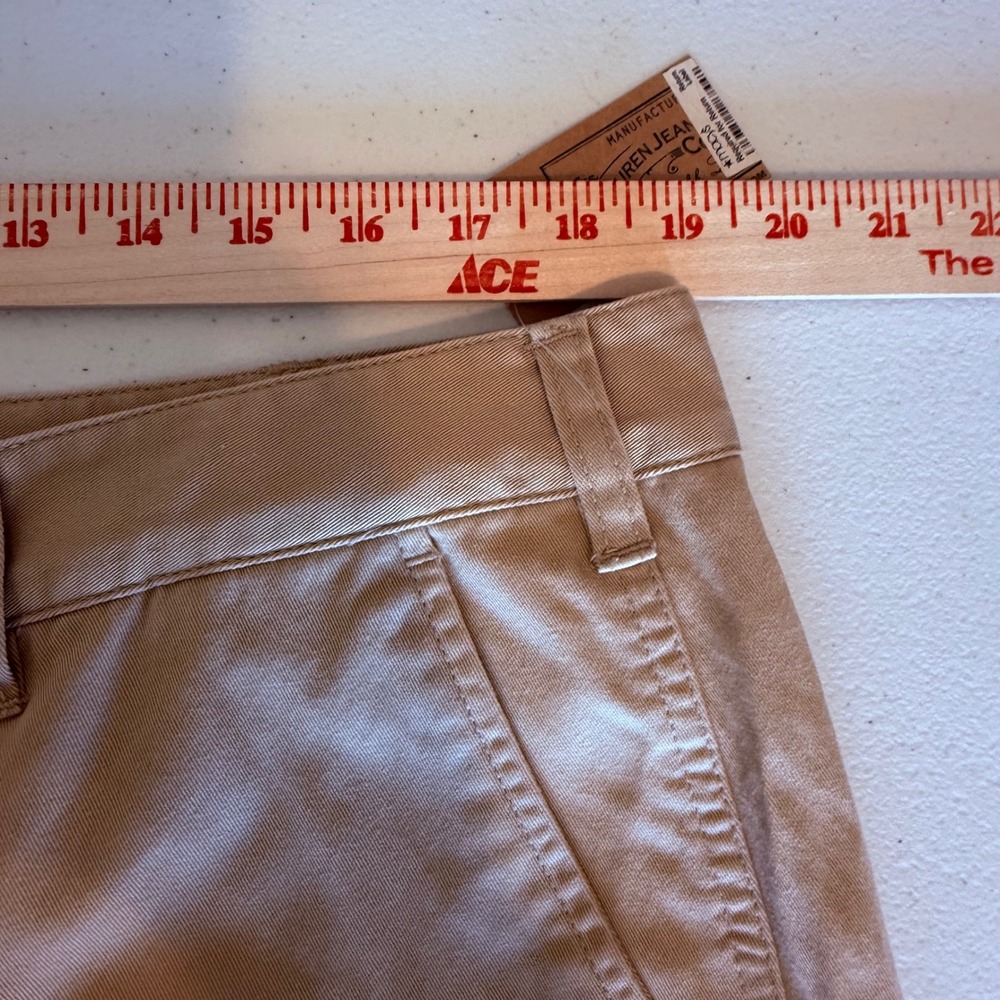 VTG Ralph Lauren Khaki Wide Leg Chino Pants Tan 100% Cotton Size 16 NWT Wide Leg - Picture 6 of 11